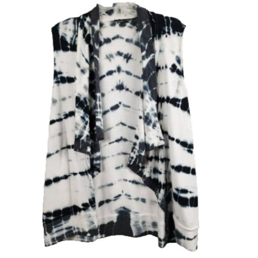 Gypsy 05 BOHO Hippie Cardigan Womens Small Navy White‎ Tie Dye Sleeveless Open